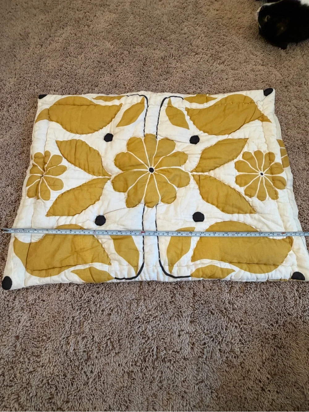 New Anthropologie mckenzie parrot floral quilted pillow sham standard Yellow